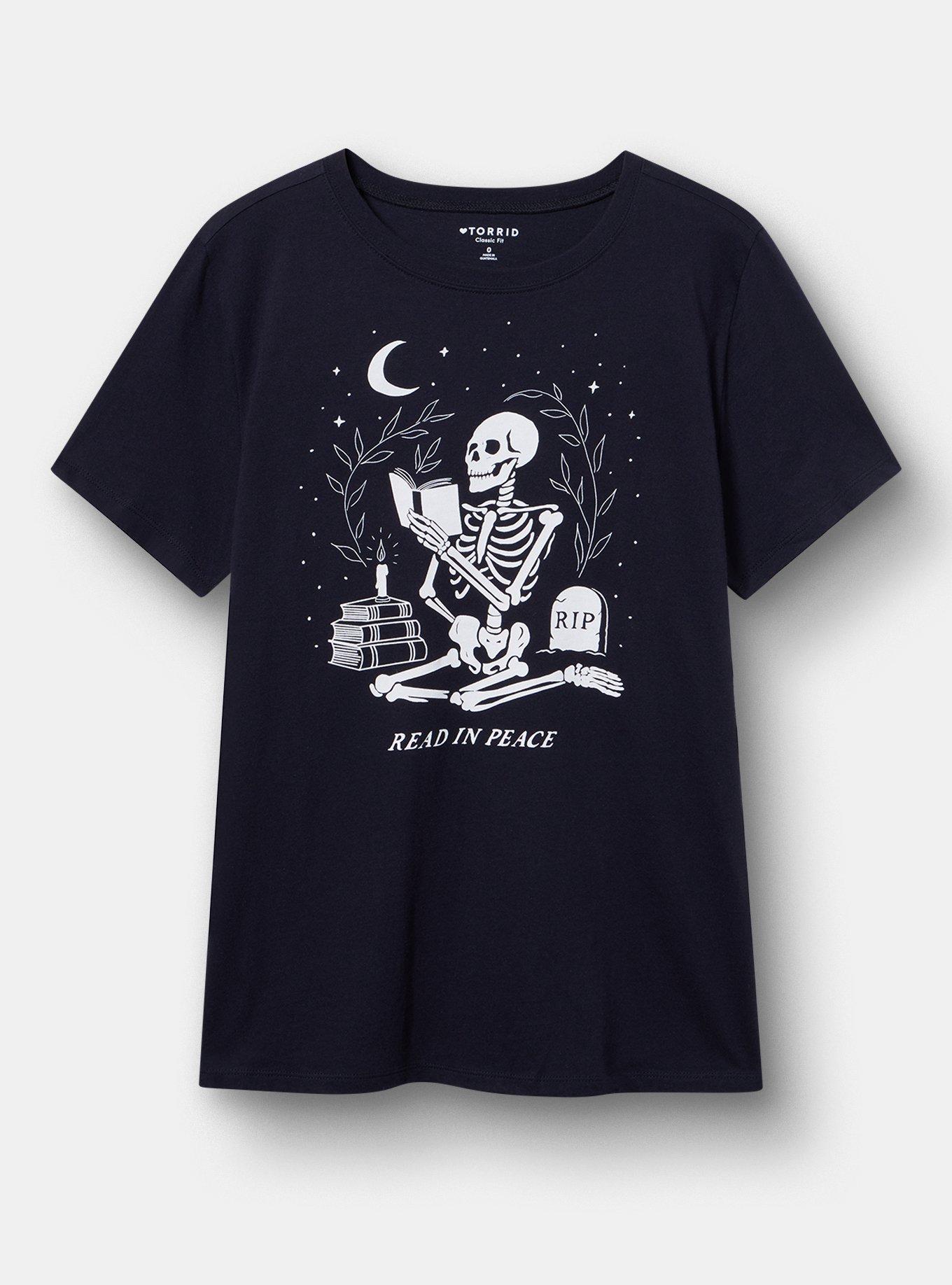 Classic Heritage Jersey Crew Tee, READ IN PEACE DEEP BLACK, hi-res