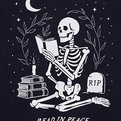 Classic Heritage Jersey Crew Tee, READ IN PEACE DEEP BLACK, swatch