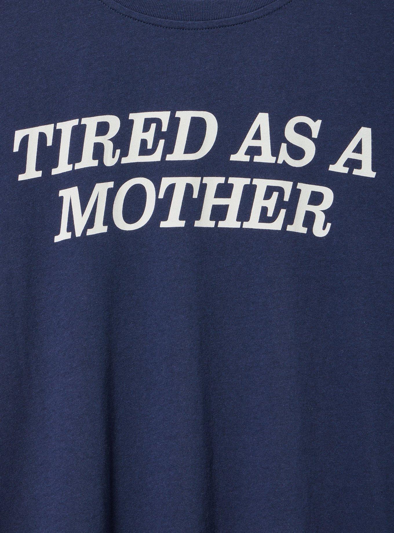 Classic Heritage Jersey Crew Tee, TIRED AS A MOTHER PEACOAT, alternate