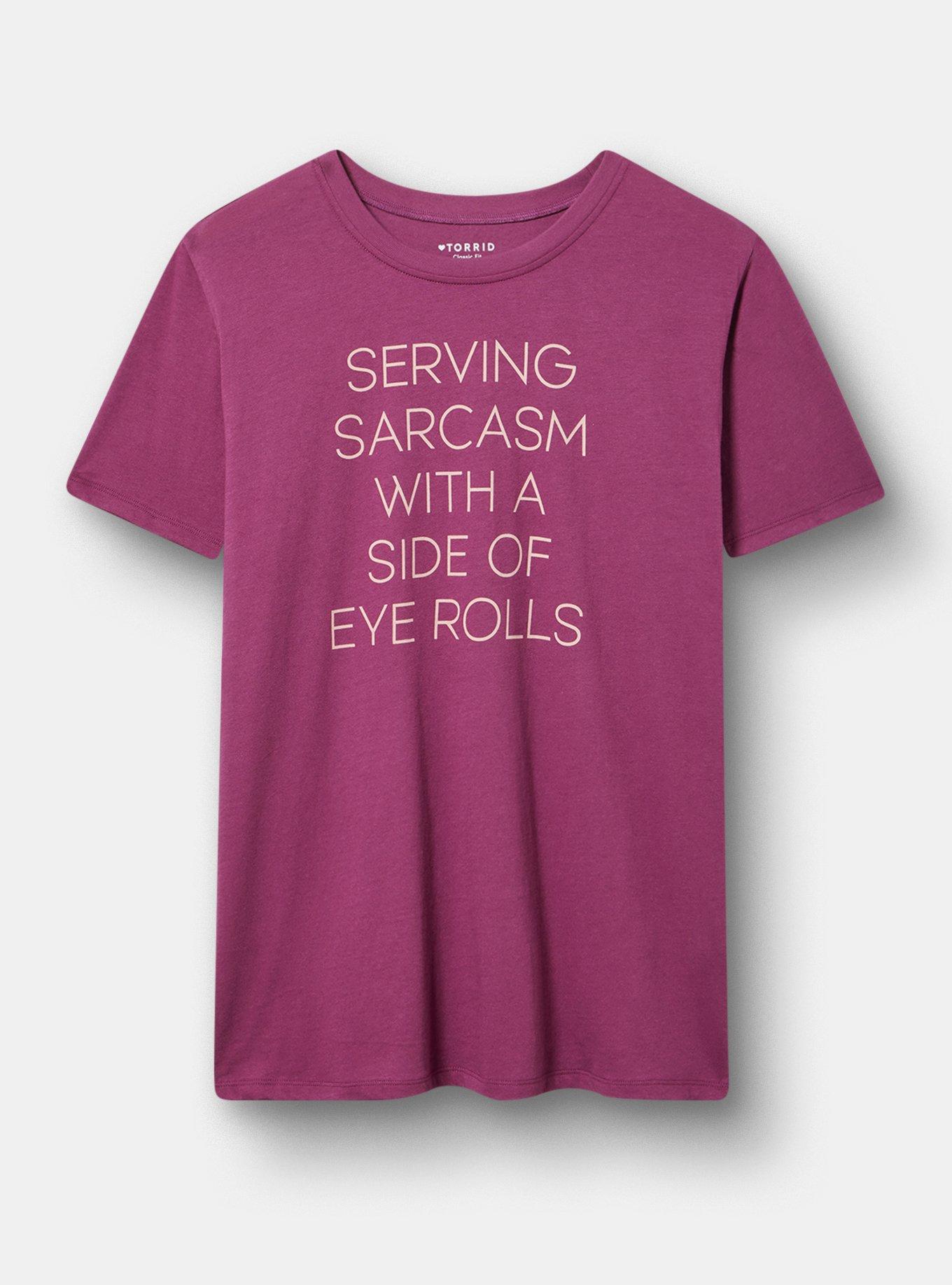 Classic Heritage Jersey Crew Tee, SARCASM EYE ROLL AMARANTH, hi-res
