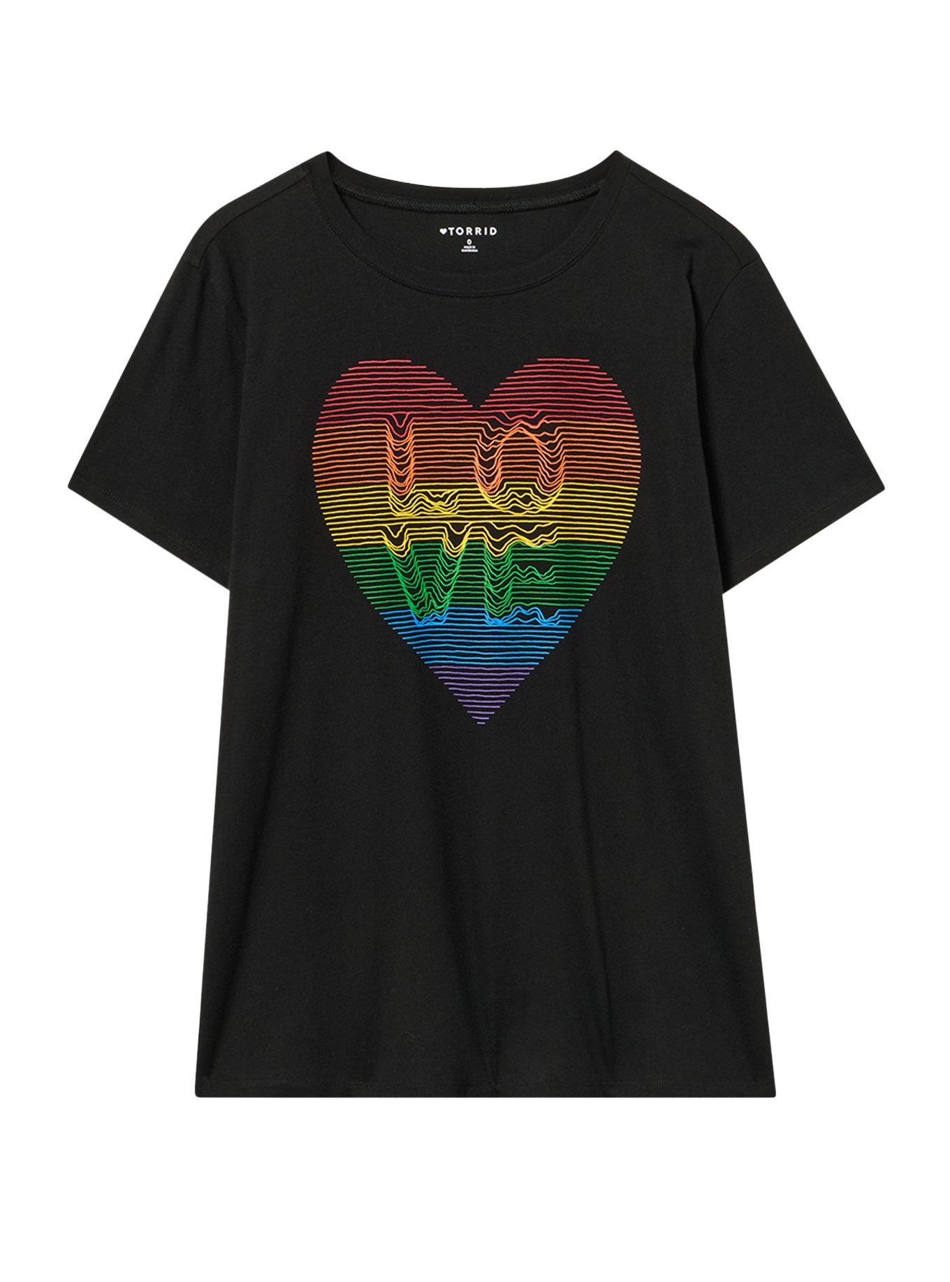 Classic Heritage Jersey Crew Tee, LOVE HEART LINES DEEP BLACK, hi-res
