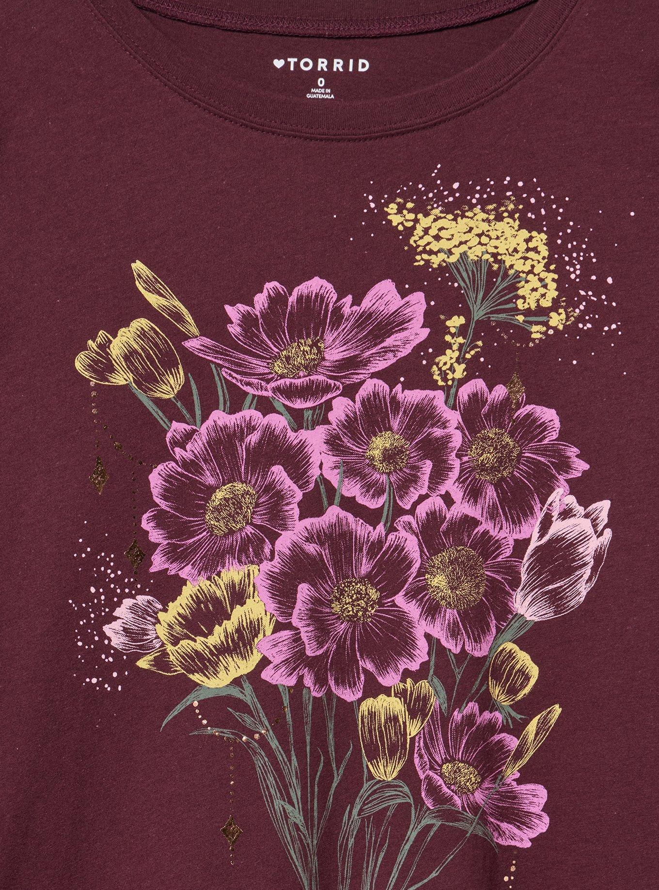 Classic Heritage Jersey Crew Tee, EDGY FLORAL WINETASTING, alternate