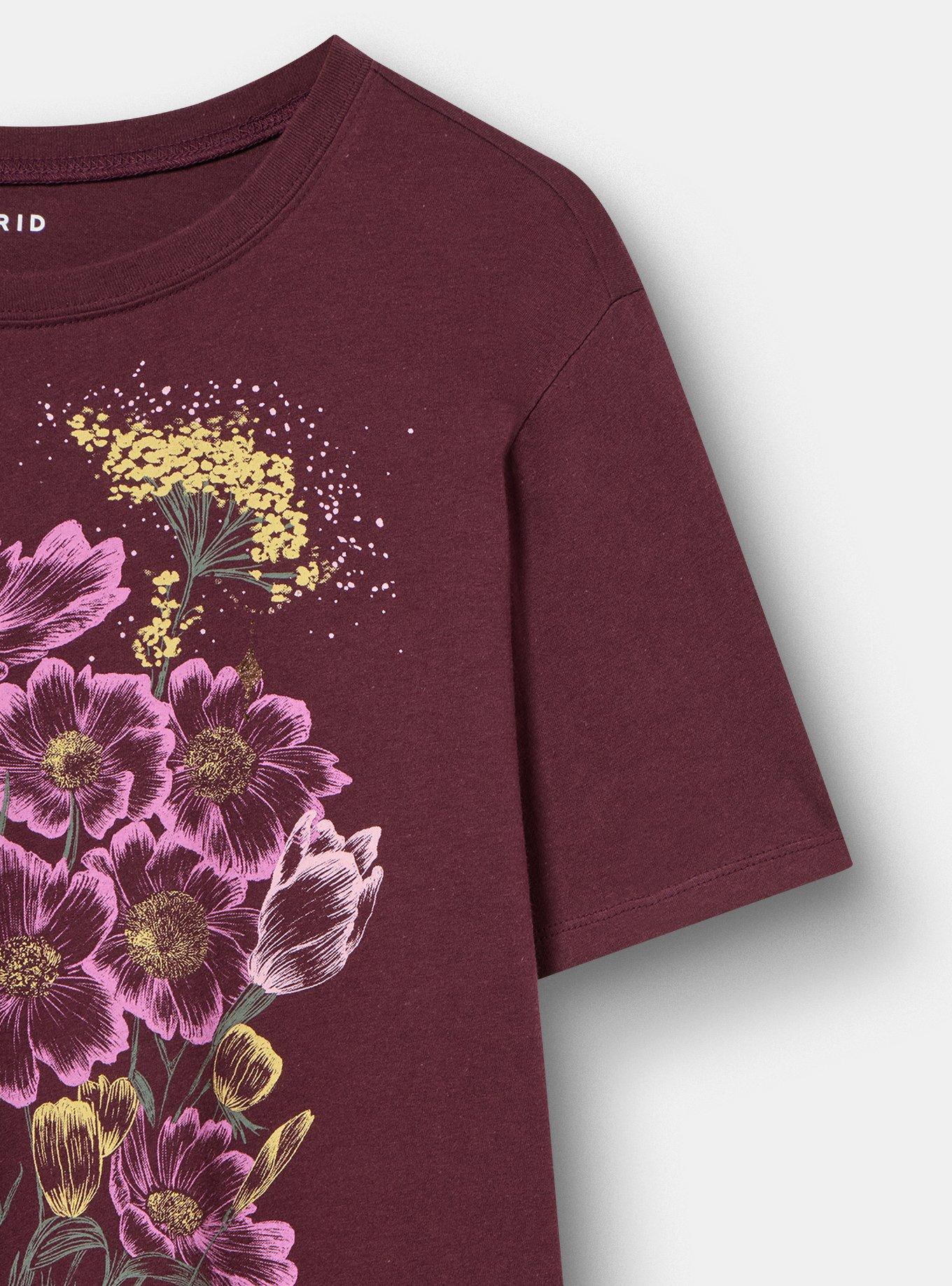 Classic Heritage Jersey Crew Tee, EDGY FLORAL WINETASTING, alternate