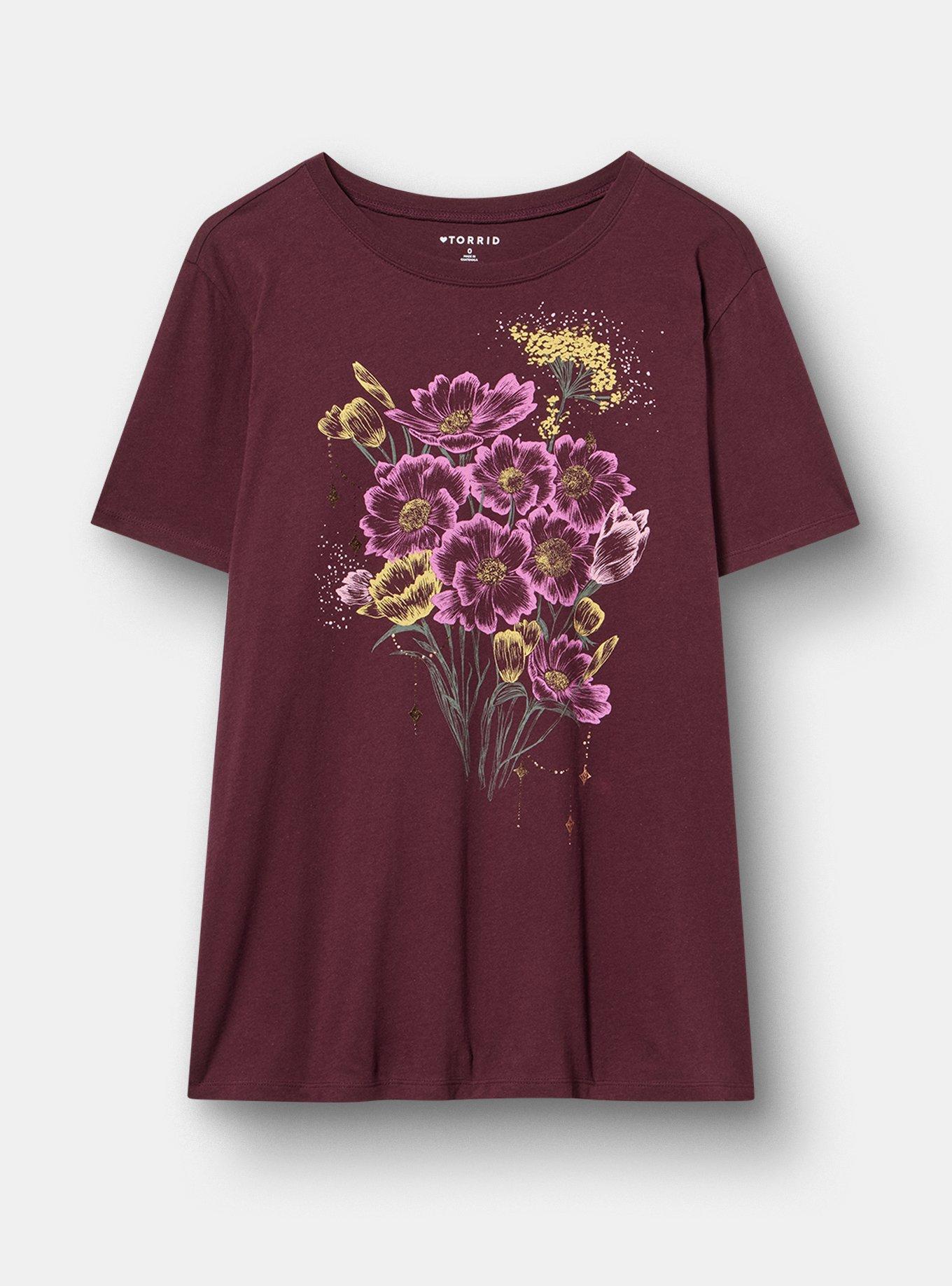 Classic Heritage Jersey Crew Tee, EDGY FLORAL WINETASTING, hi-res