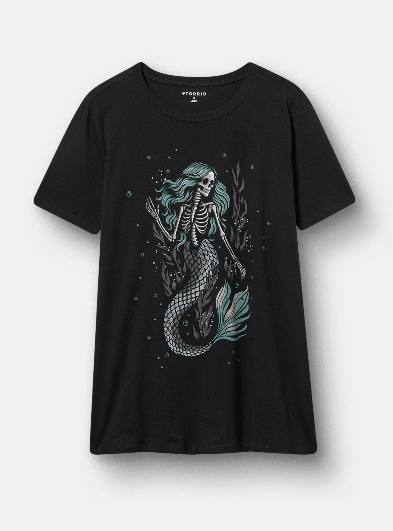 Classic Heritage Jersey Crew Tee, HAUNTED MERMAID DEEP BLACK, hi-res
