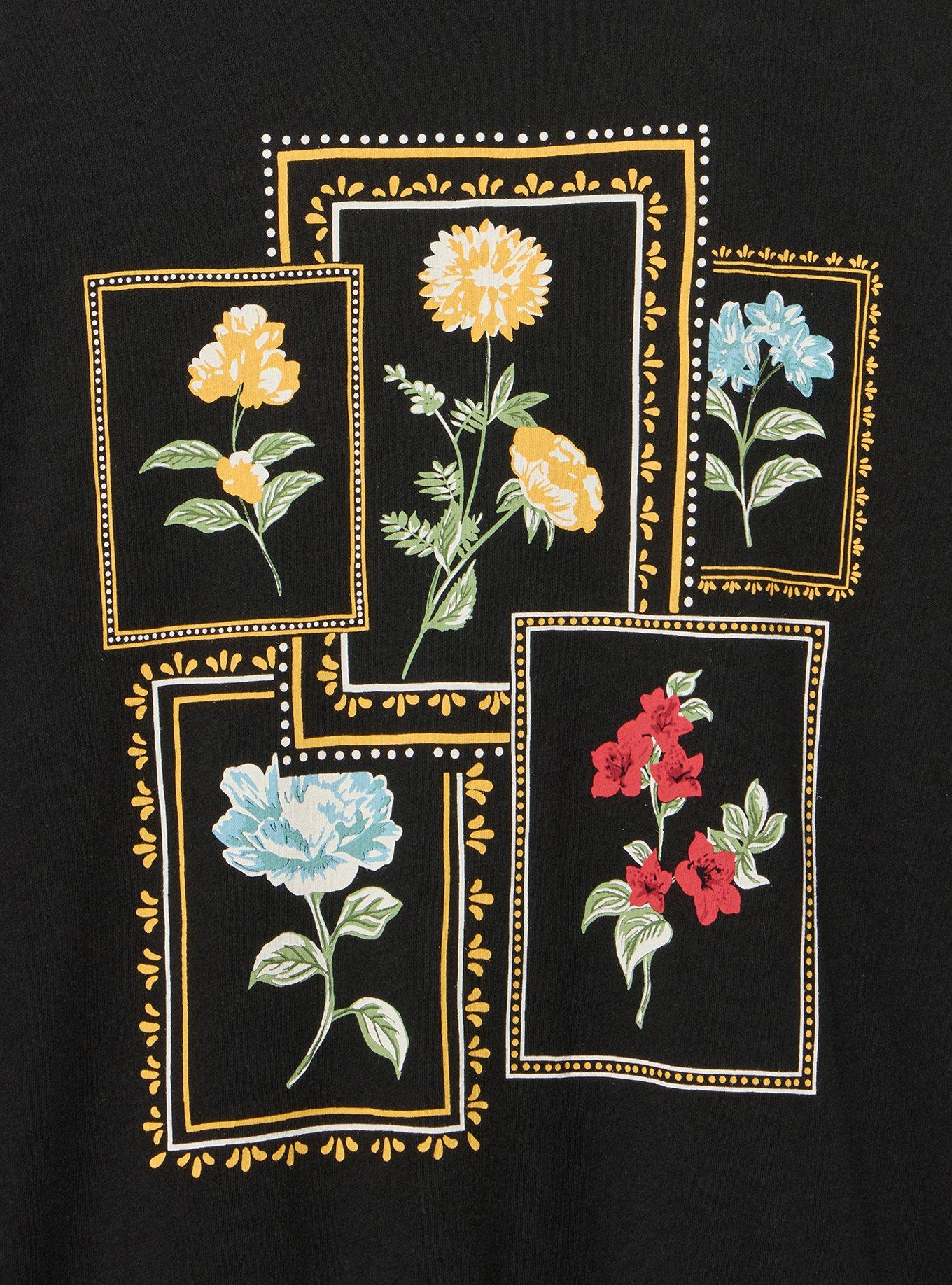Classic Heritage Jersey Crew Tee, FRAMED FLORAL DEEP BLACK, alternate