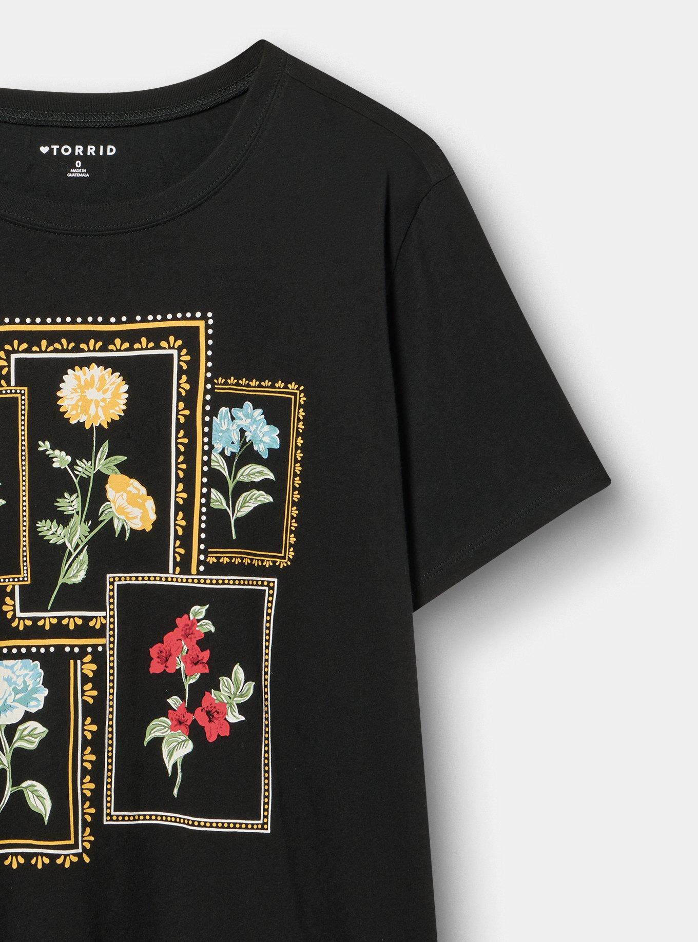 Classic Heritage Jersey Crew Tee, FRAMED FLORAL DEEP BLACK, alternate