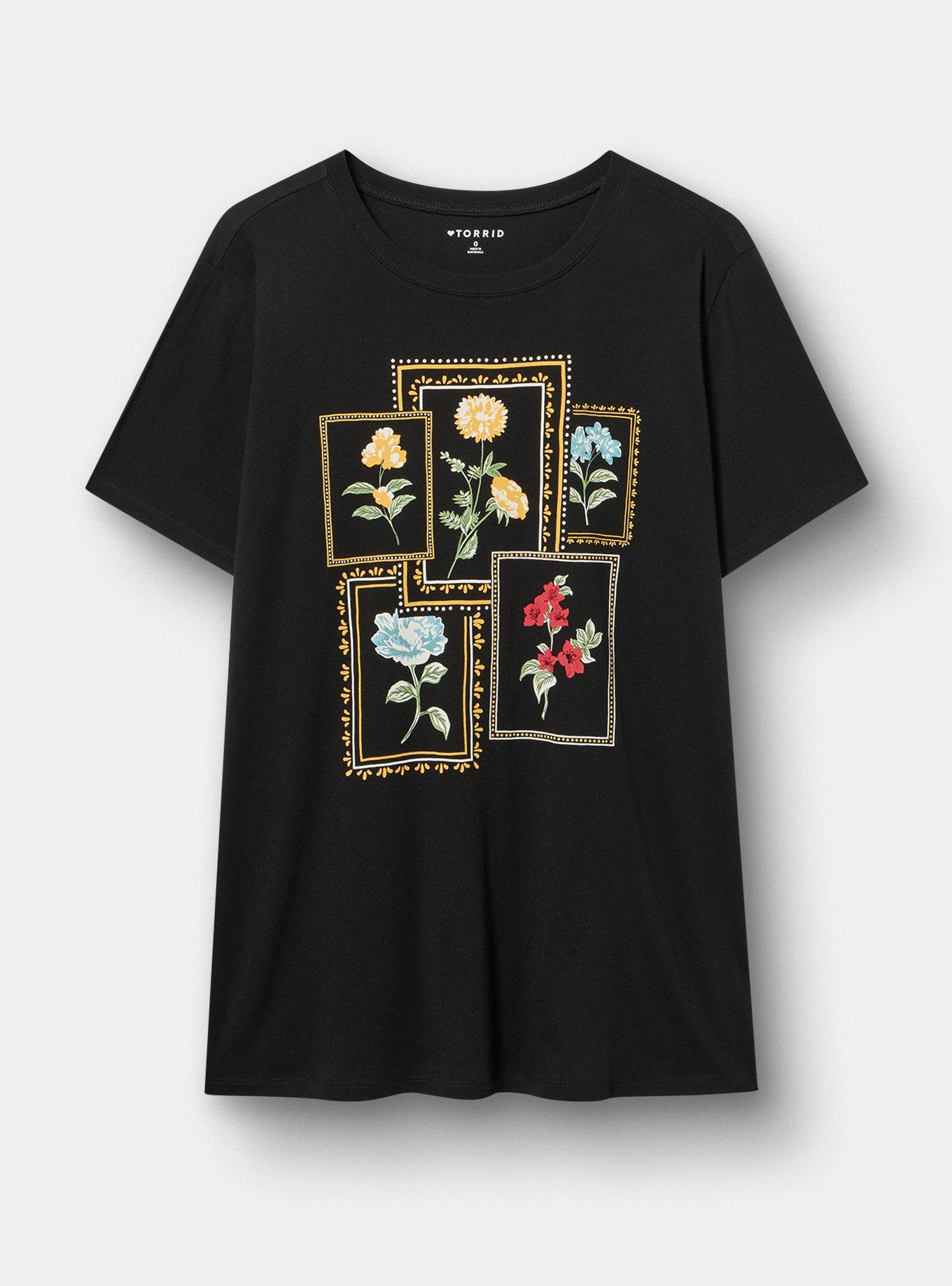 Classic Heritage Jersey Crew Tee, FRAMED FLORAL DEEP BLACK, hi-res