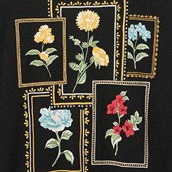 Classic Heritage Jersey Crew Tee, FRAMED FLORAL DEEP BLACK, swatch