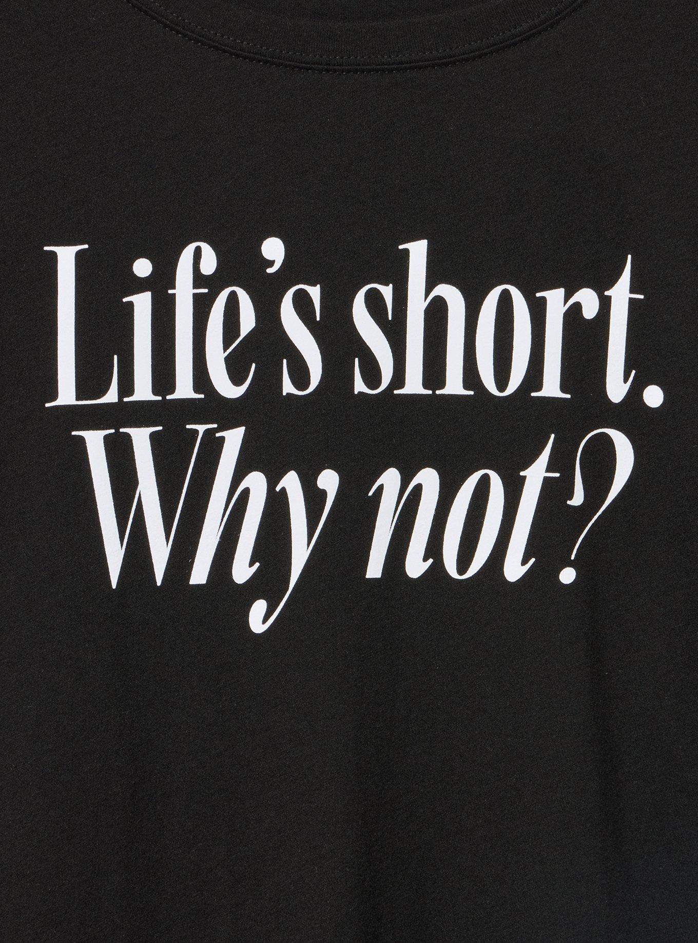 Classic Heritage Jersey Crew Tee, LIFES SHORT WHY NOT DEEP BLACK, alternate