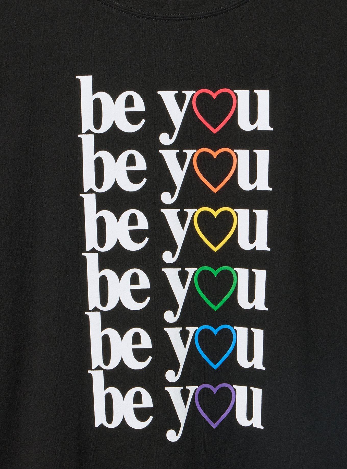 Classic Heritage Jersey Crew Tee, BE YOU PRIDE DEEP BLACK, alternate