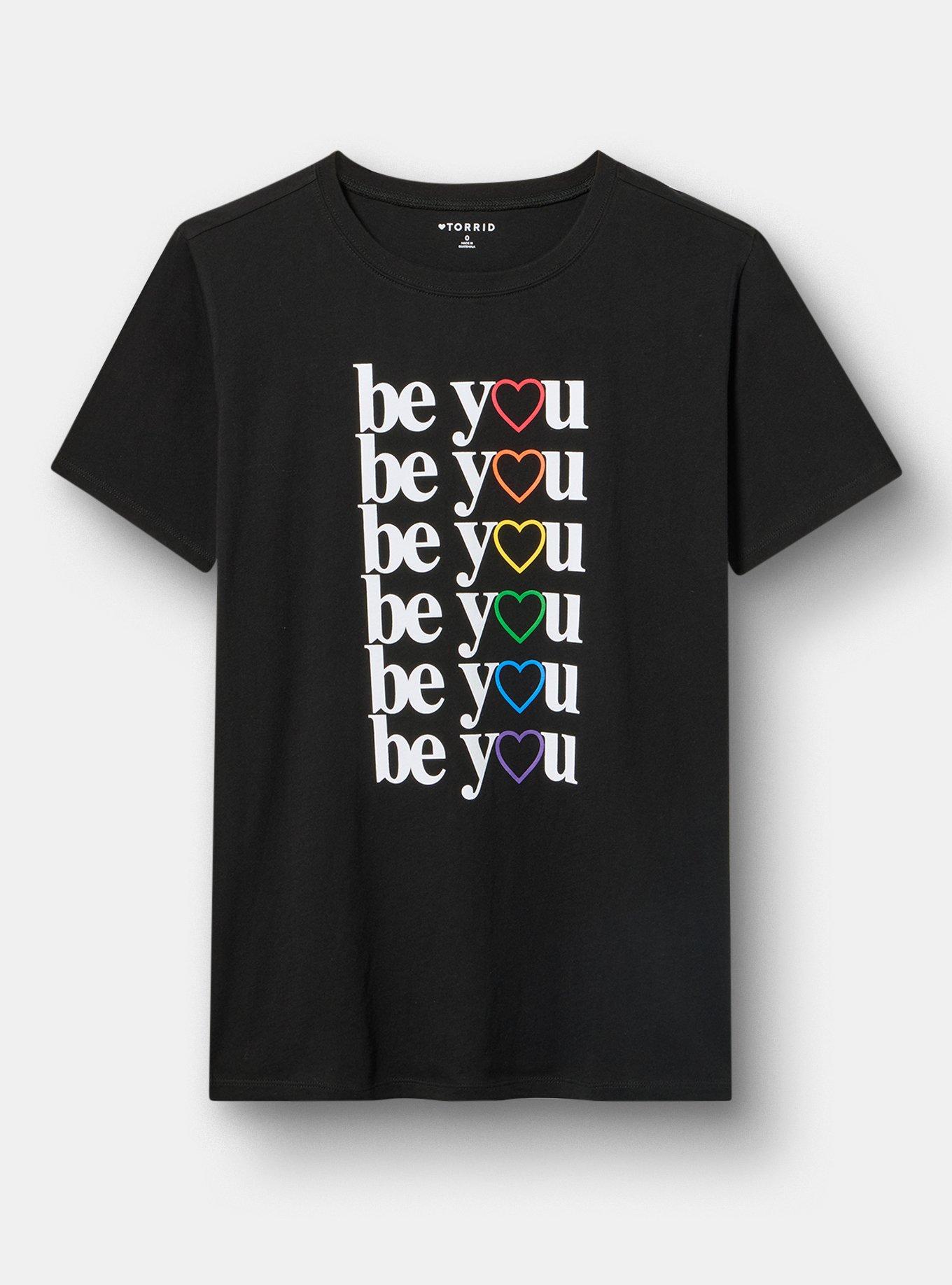 Classic Heritage Jersey Crew Tee, BE YOU PRIDE DEEP BLACK, hi-res