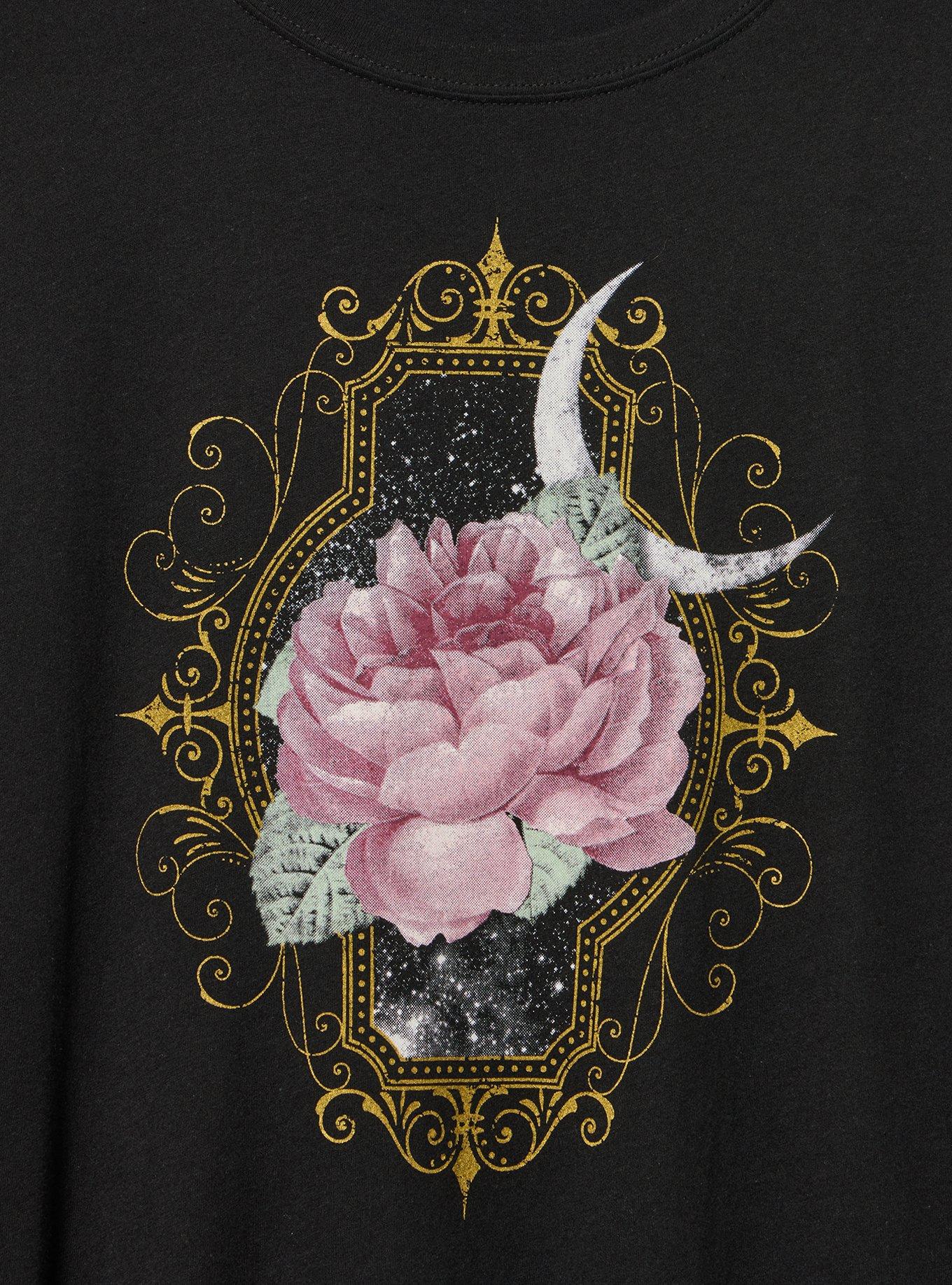 Classic Heritage Jersey Crew Tee, FLOWER MOON DEEP BLACK, alternate