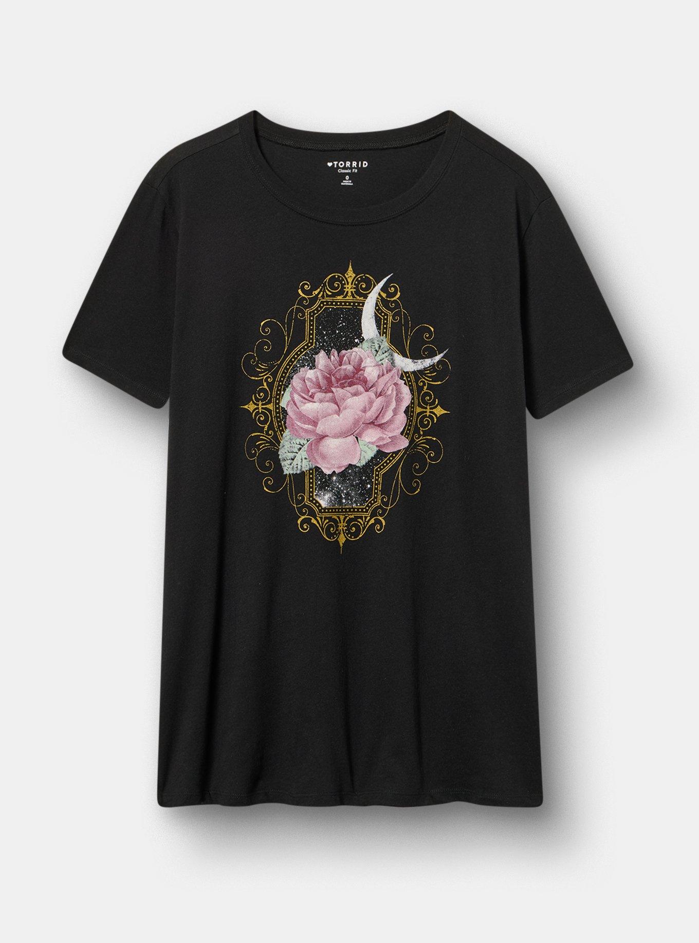 Classic Heritage Jersey Crew Tee, FLOWER MOON DEEP BLACK, hi-res