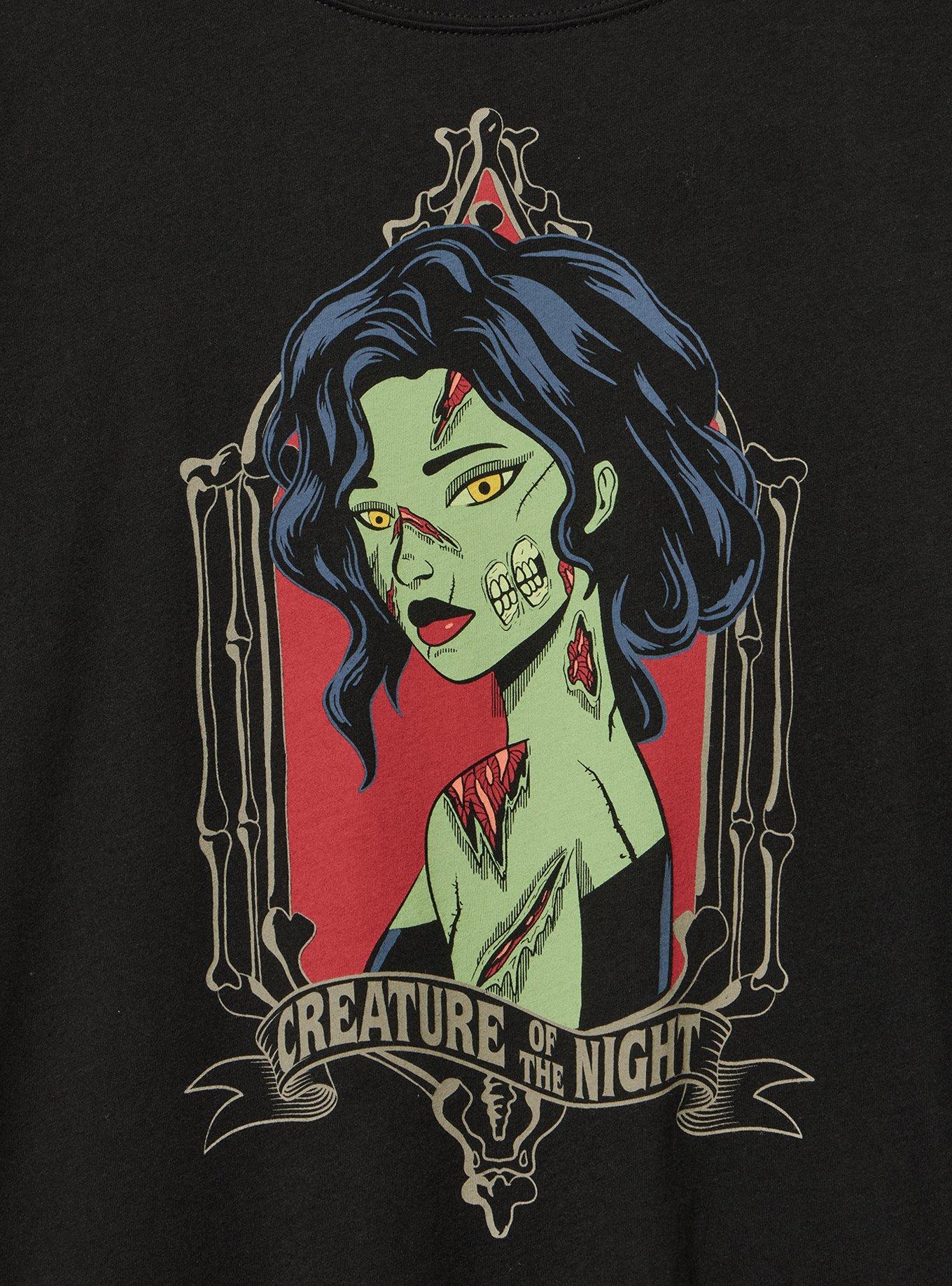 Classic Heritage Jersey Crew Tee, CREATURE OF THE NIGHT DEEP BLACK, alternate