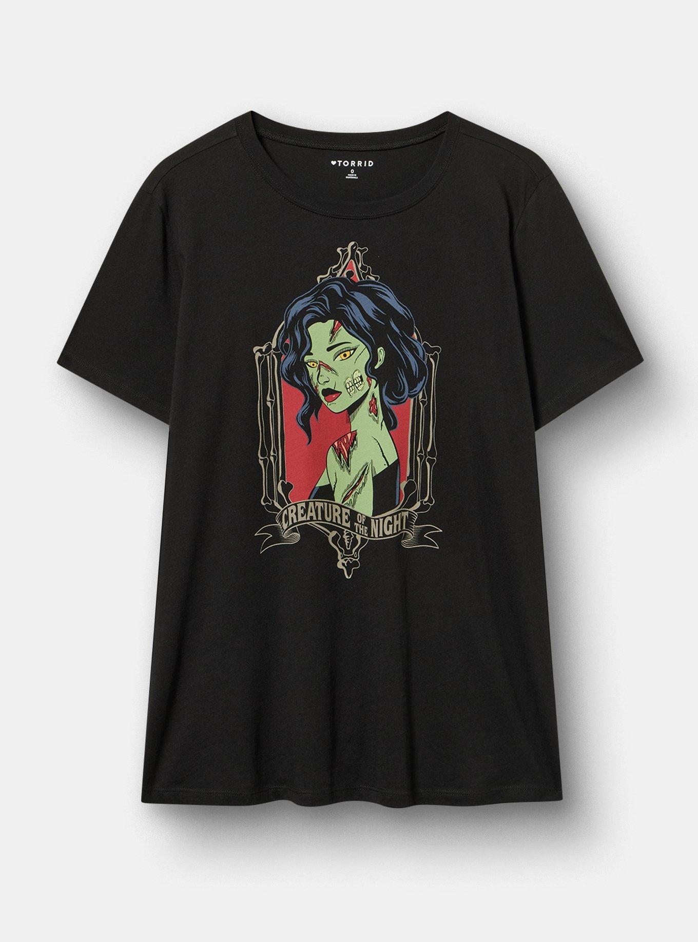 Classic Heritage Jersey Crew Tee, CREATURE OF THE NIGHT DEEP BLACK, hi-res