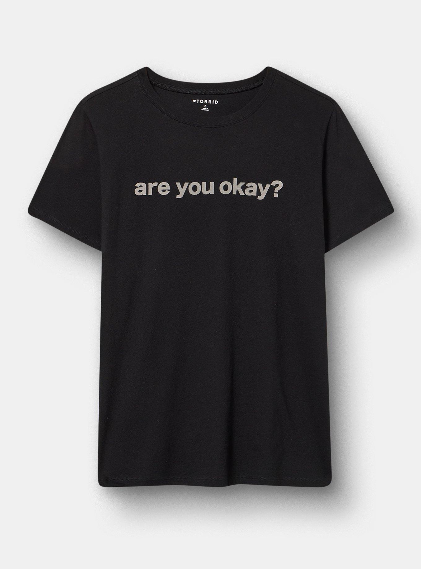 Classic Heritage Jersey Crew Tee, ARE YOU OKAY DEEP BLACK, hi-res