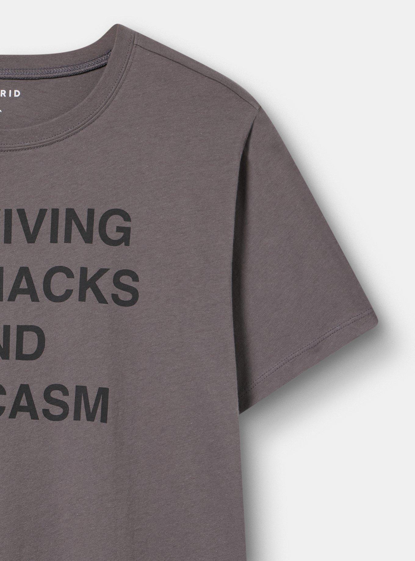 Plus Size Classic Heritage Jersey Crew Tee, SURVIVING ON SARCASM TORNADO, alternate