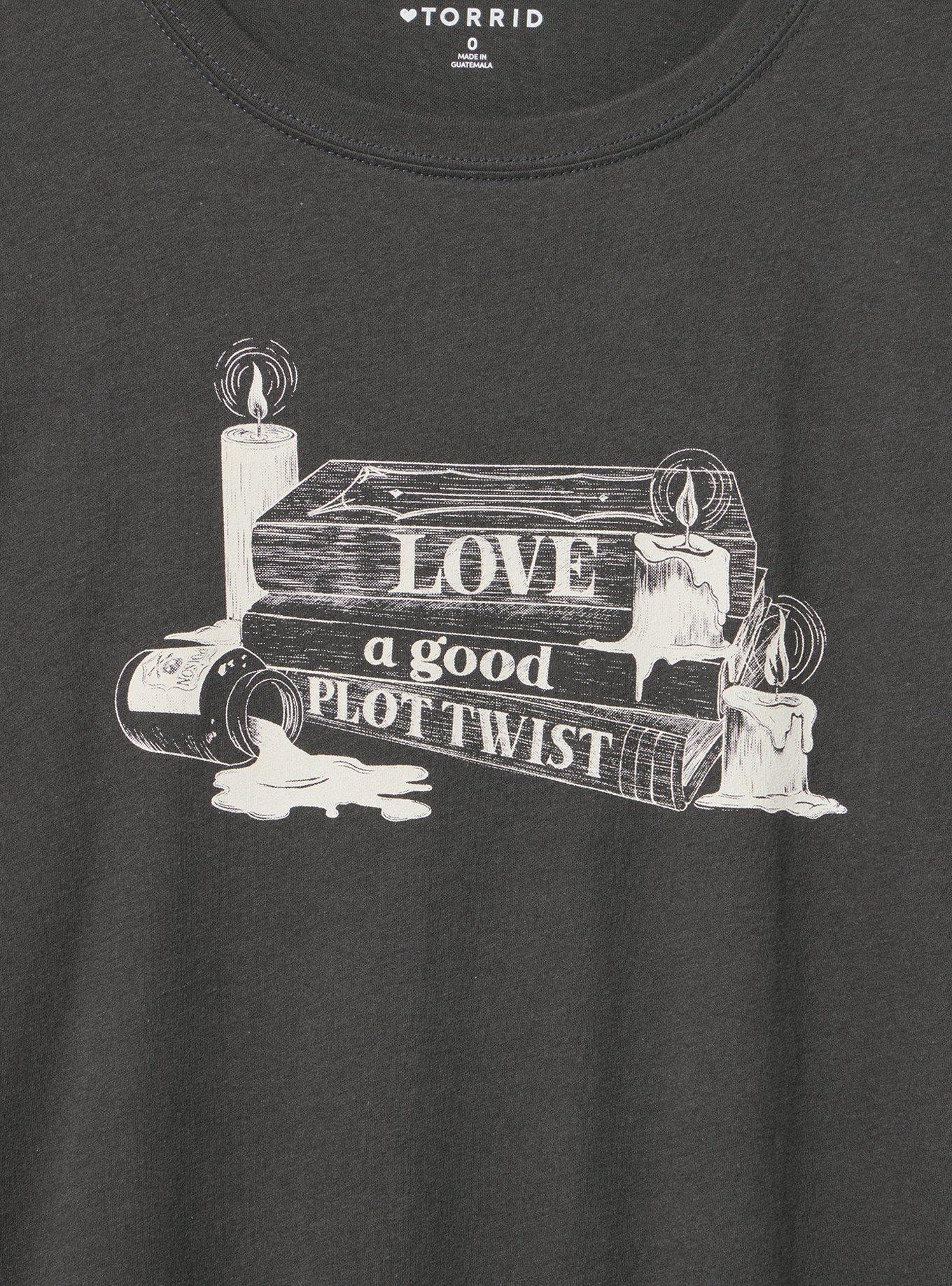 Classic Heritage Jersey Crew Tee, PLOT TWIST BOOKS VINTAGE BLACK, alternate