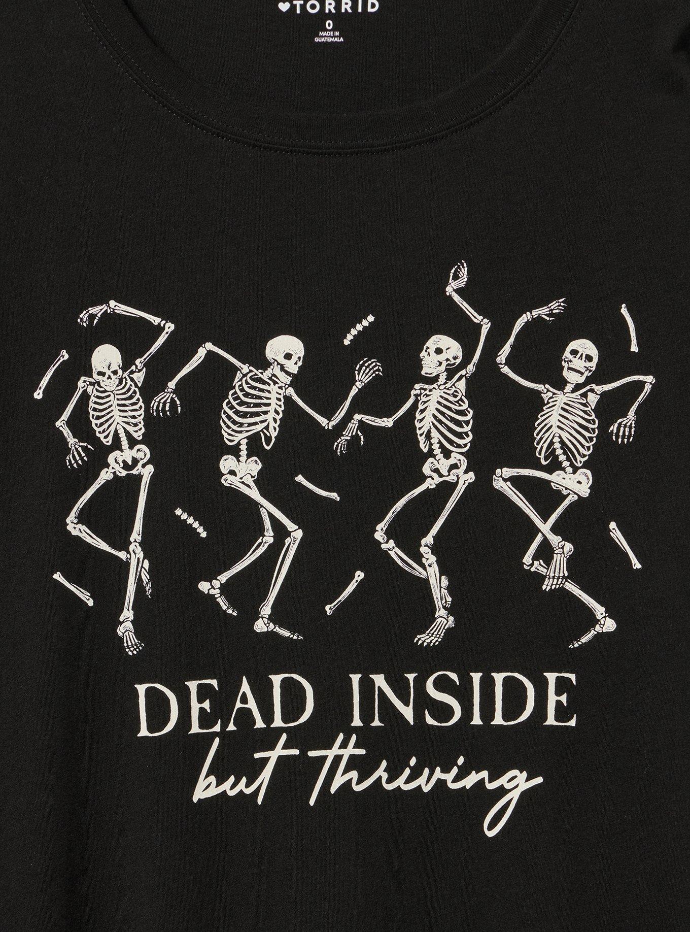 Classic Heritage Jersey Crew Tee, SKELETON THRIVING DEEP BLACK, alternate