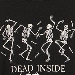 Classic Heritage Jersey Crew Tee, SKELETON THRIVING DEEP BLACK, swatch