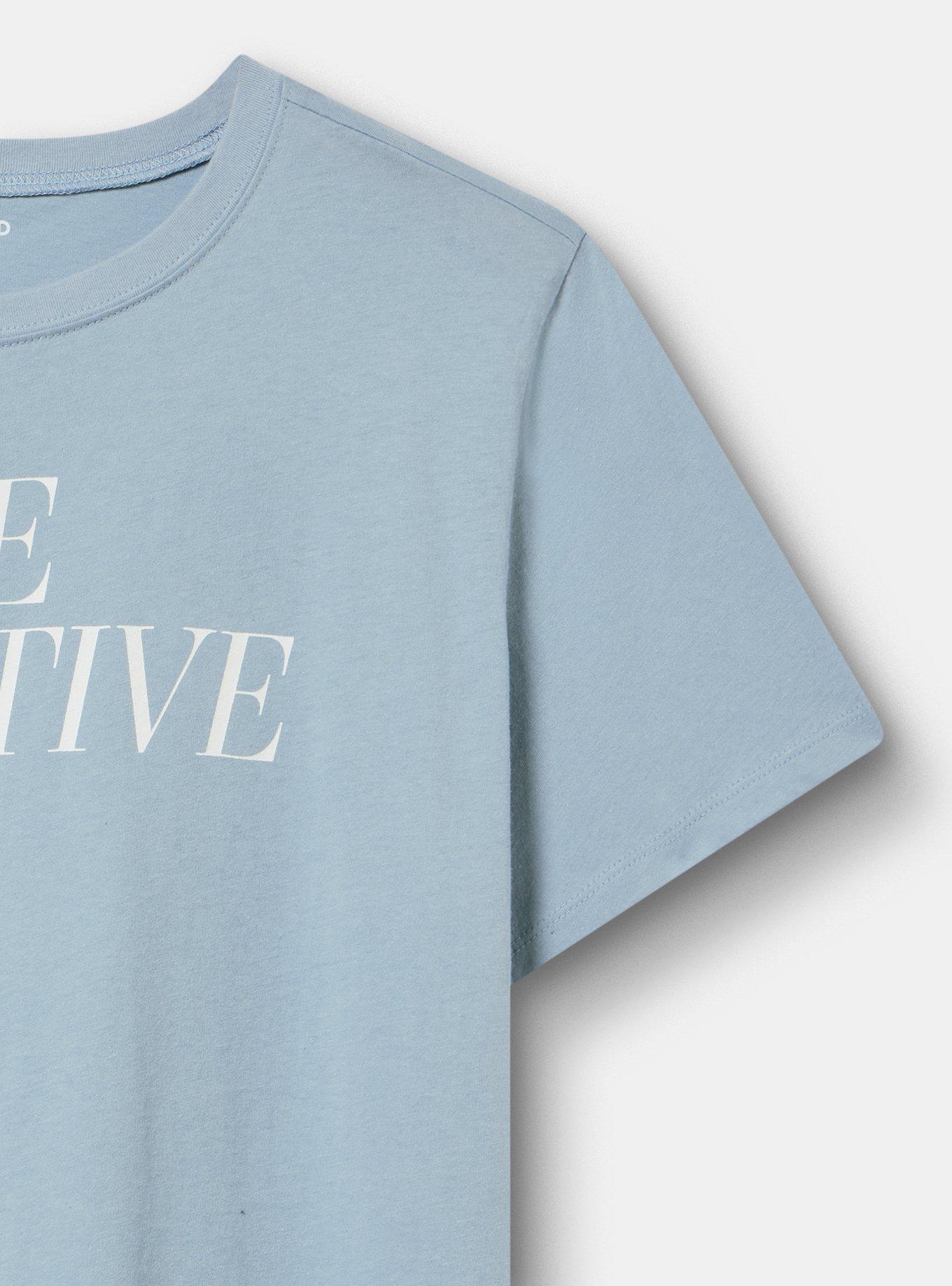 Plus Size Classic Heritage Jersey Crew Tee, BE POSITIVE DUSTY BLUE, alternate