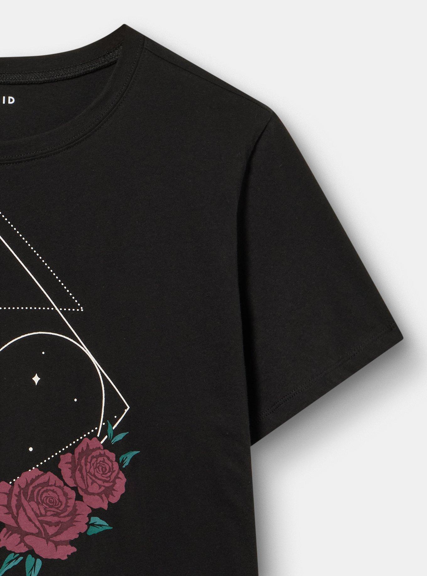 Classic Heritage Jersey Crew Tee, HEART FLORALS DEEP BLACK, alternate