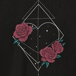 Classic Heritage Jersey Crew Tee, HEART FLORALS DEEP BLACK, swatch