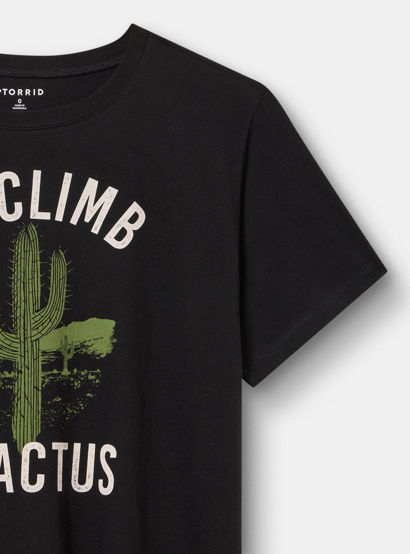 Plus Size Classic Heritage Jersey Crew Tee, CLIMB A CACTUS DEEP BLACK, alternate
