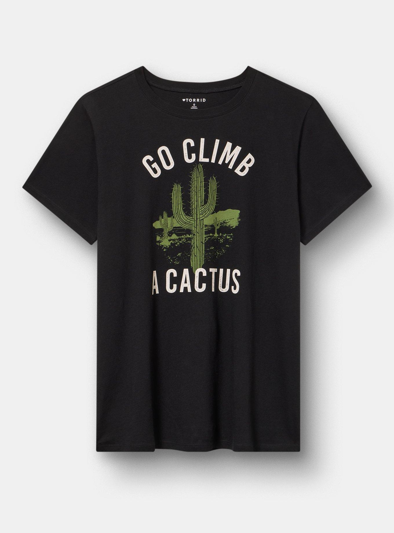 Plus Size Classic Heritage Jersey Crew Tee, CLIMB A CACTUS DEEP BLACK, hi-res