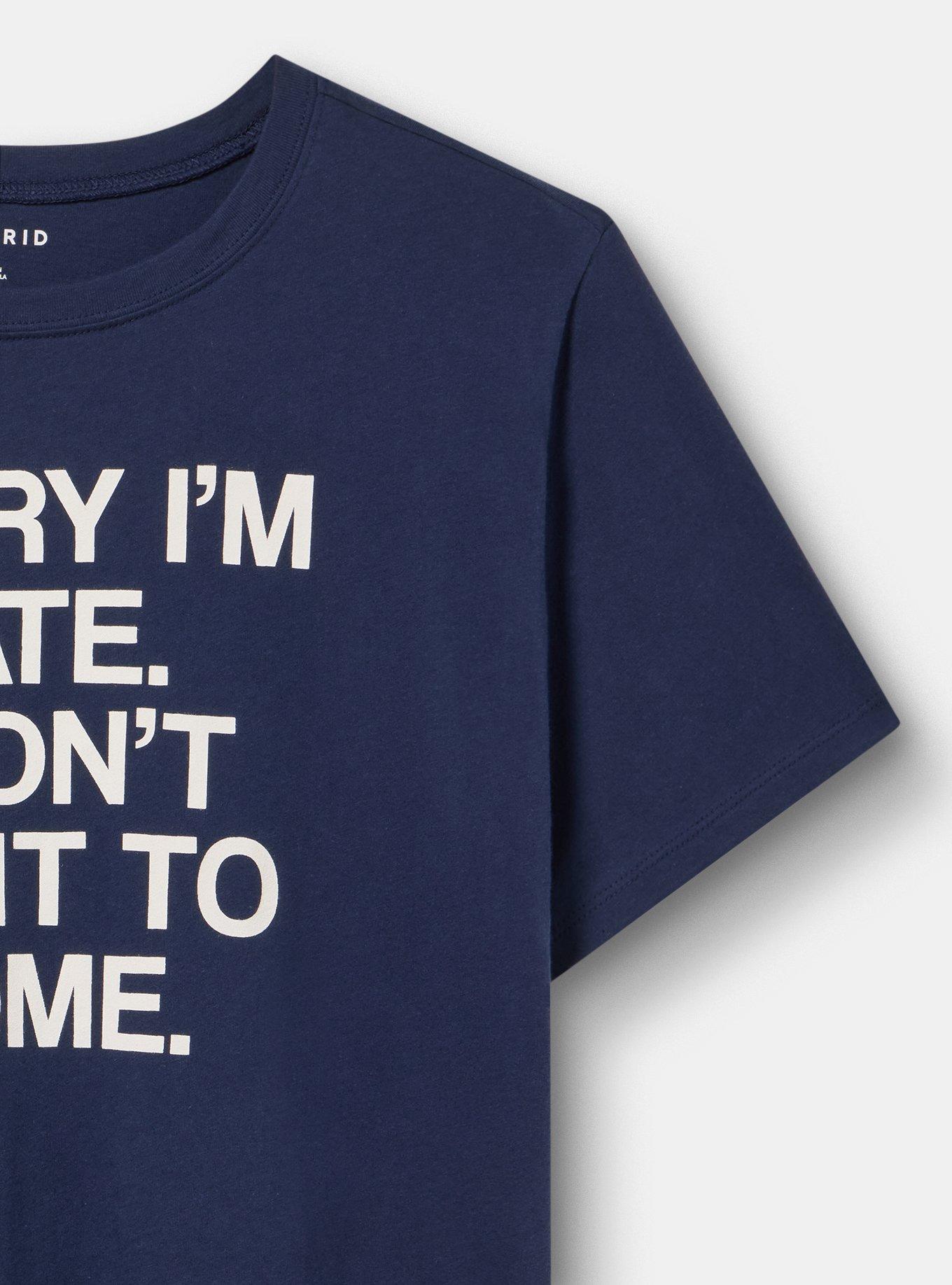 Classic Heritage Jersey Crew Tee, SORRY IM LATE PEACOAT, alternate