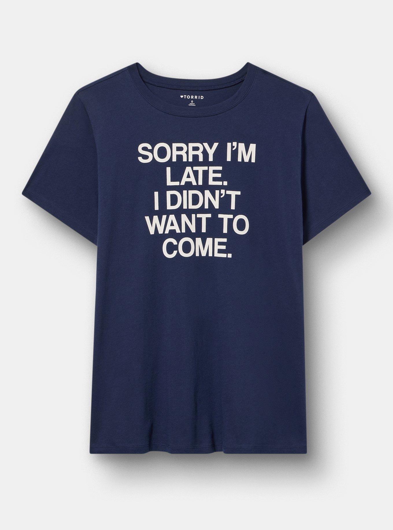 Classic Heritage Jersey Crew Tee, SORRY IM LATE PEACOAT, hi-res