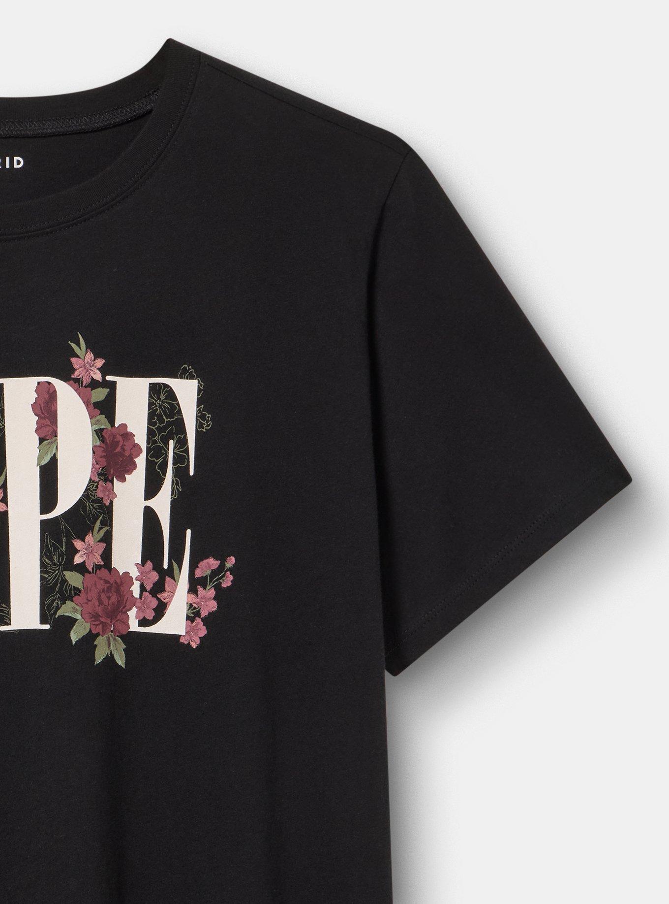 Classic Heritage Jersey Crew Tee, NOPE FLORAL DEEP BLACK, alternate