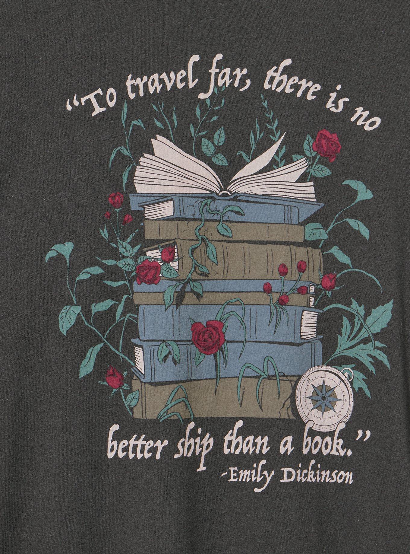 Classic Fit Heritage Jersey Crew Tee, TRAVEL FAR BOOKS VINTAGE BLACK, alternate