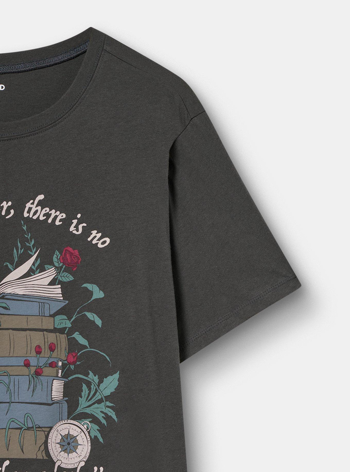 Classic Fit Heritage Jersey Crew Tee, TRAVEL FAR BOOKS VINTAGE BLACK, alternate