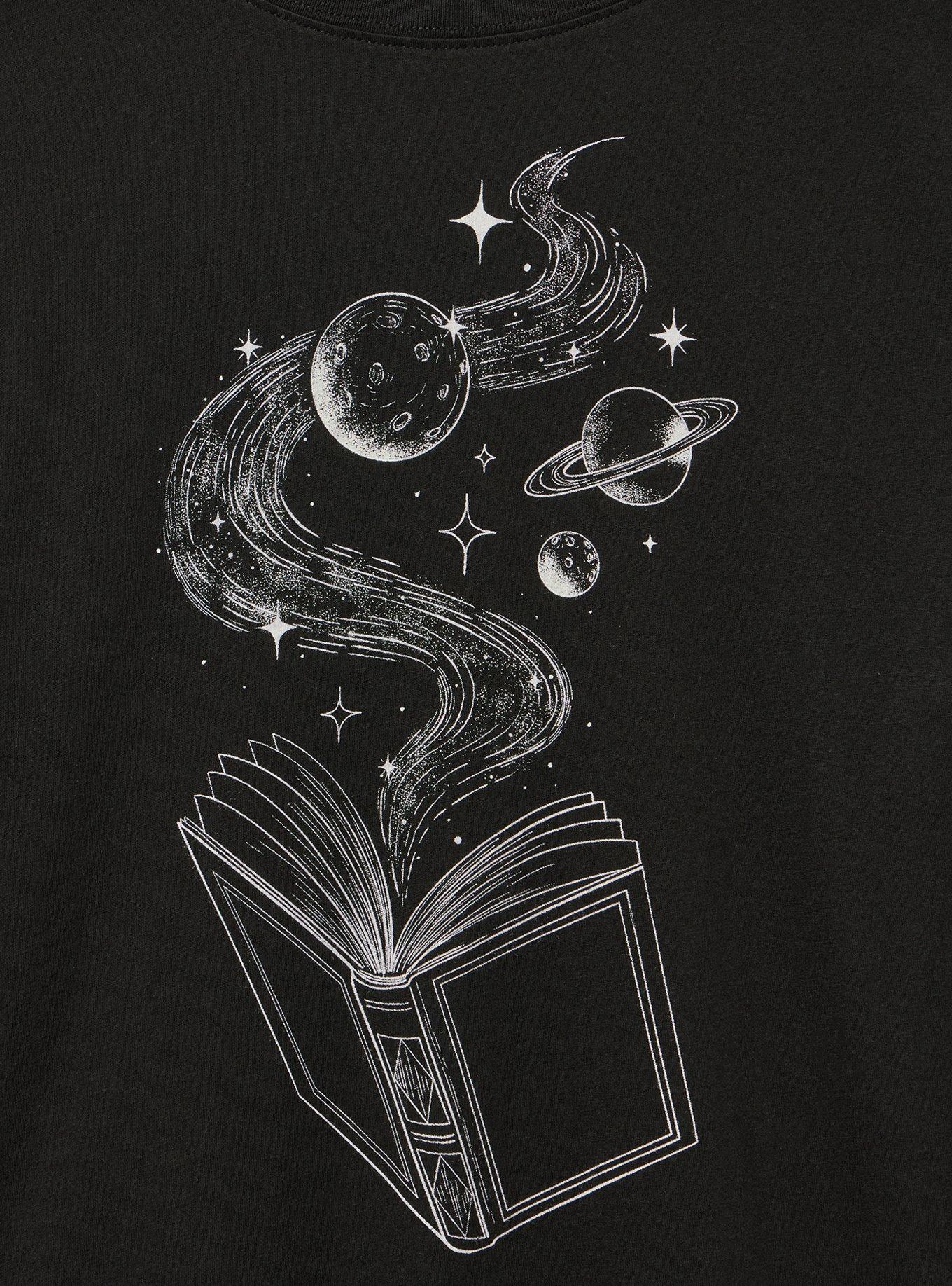 Classic Heritage Jersey Crew Tee, CELESTIAL READS DEEP BLACK, alternate