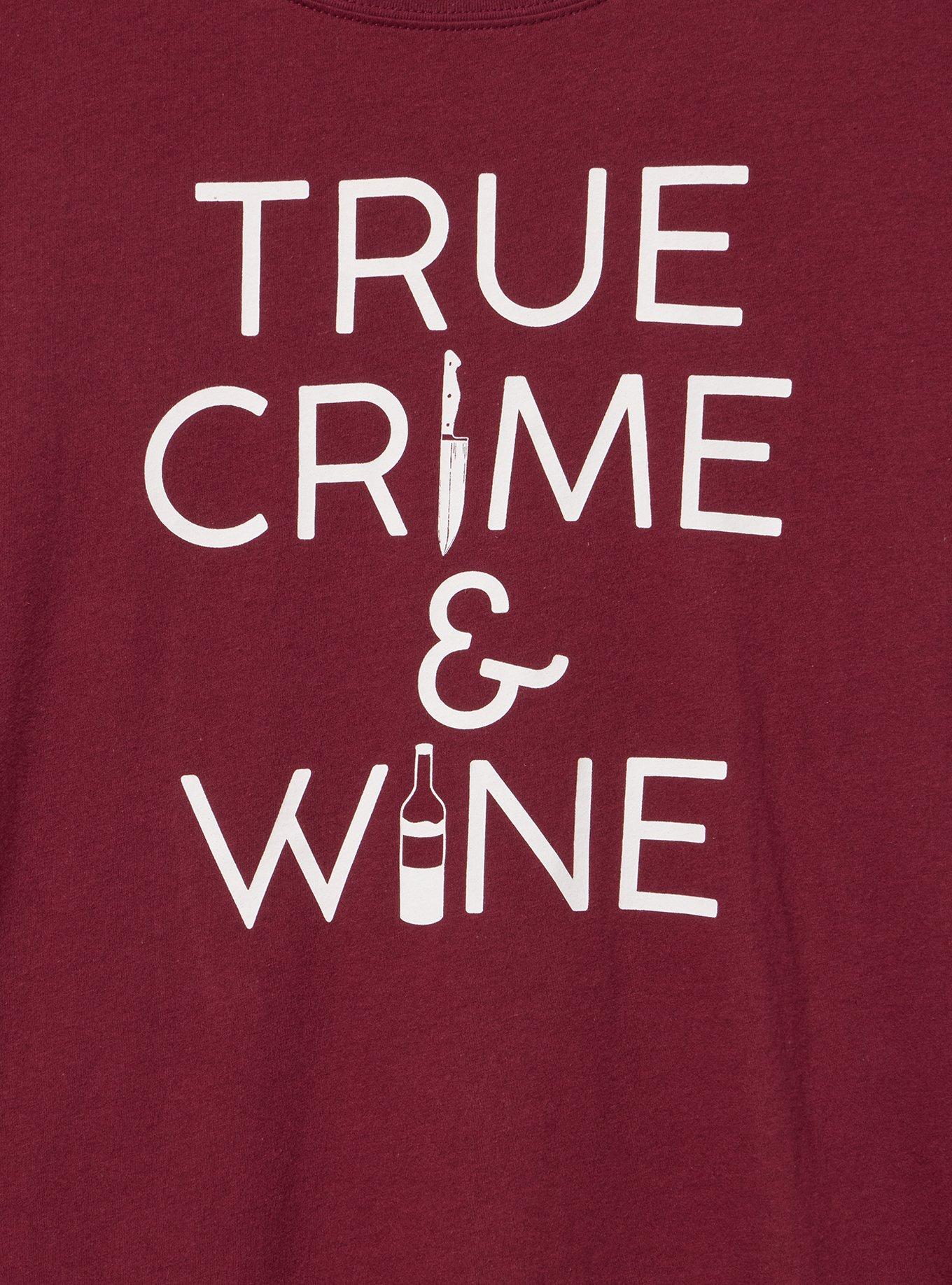 Classic Heritage Jersey Crew Tee, TRUE CRIME AND WINE MAROON BANNER, alternate