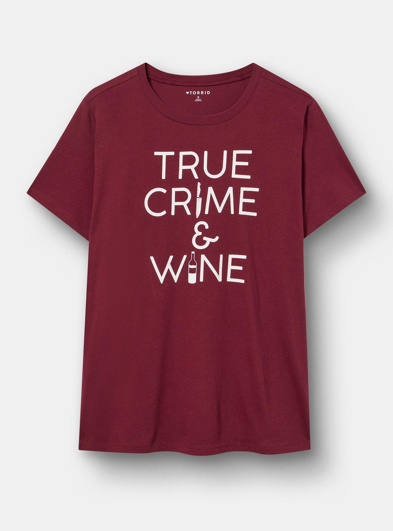 Classic Heritage Jersey Crew Tee, TRUE CRIME AND WINE MAROON BANNER, hi-res