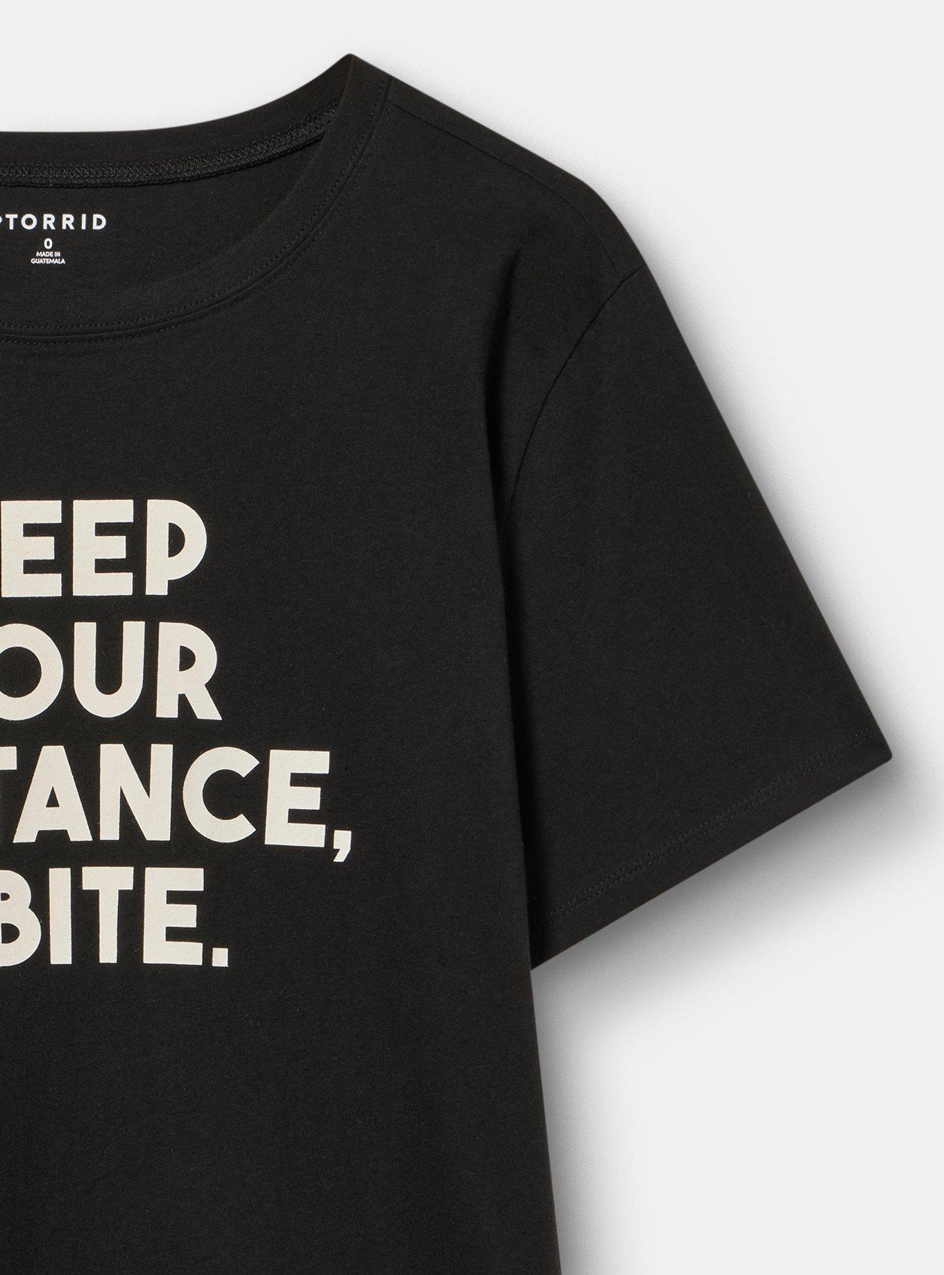 Classic Heritage Jersey Crew Tee, KEEP DISTANCE DEEP BLACK, alternate