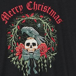 Classic Fit Heritage Jersey Crew, MERRY CHRISTMAS DEEP BLACK, swatch