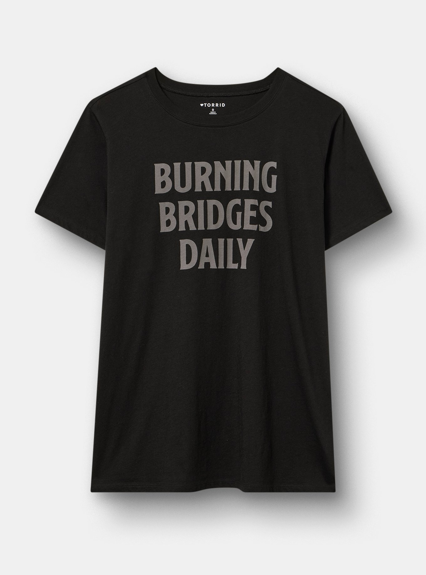 Classic Fit Heritage Jersey Crew Tee, BURNING BRIDGES DEEP BLACK, hi-res