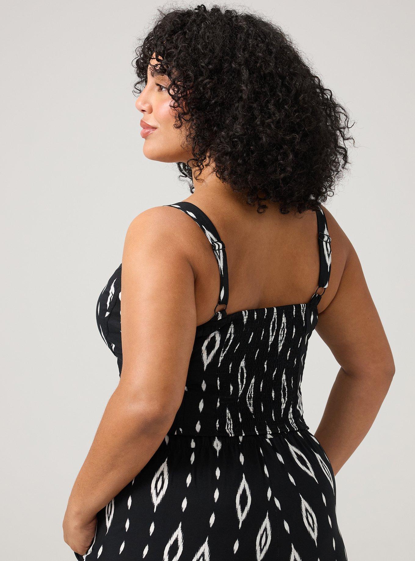Challis Corset Crop Top, DIAMOND CURTAIN BLACK, alternate