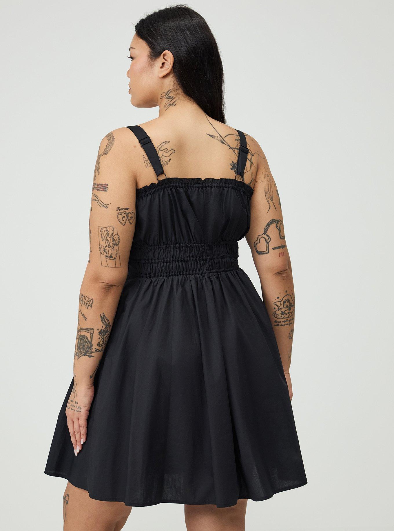 Mini Poplin Dress, DEEP BLACK, alternate