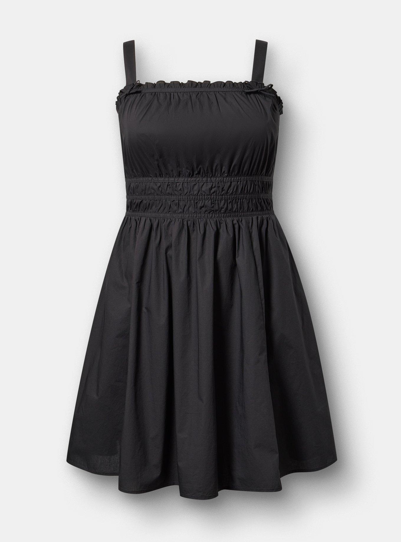Mini Poplin Dress, DEEP BLACK, hi-res