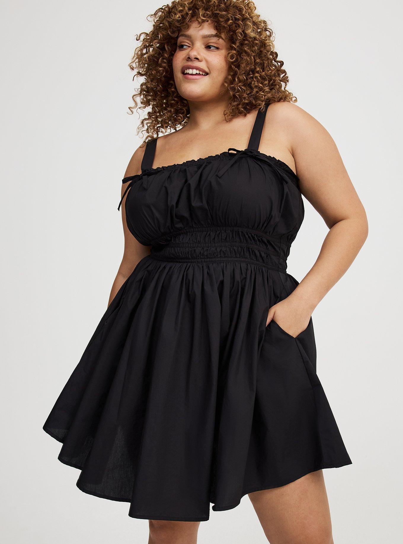 Mini Poplin Side-Cutout Dress