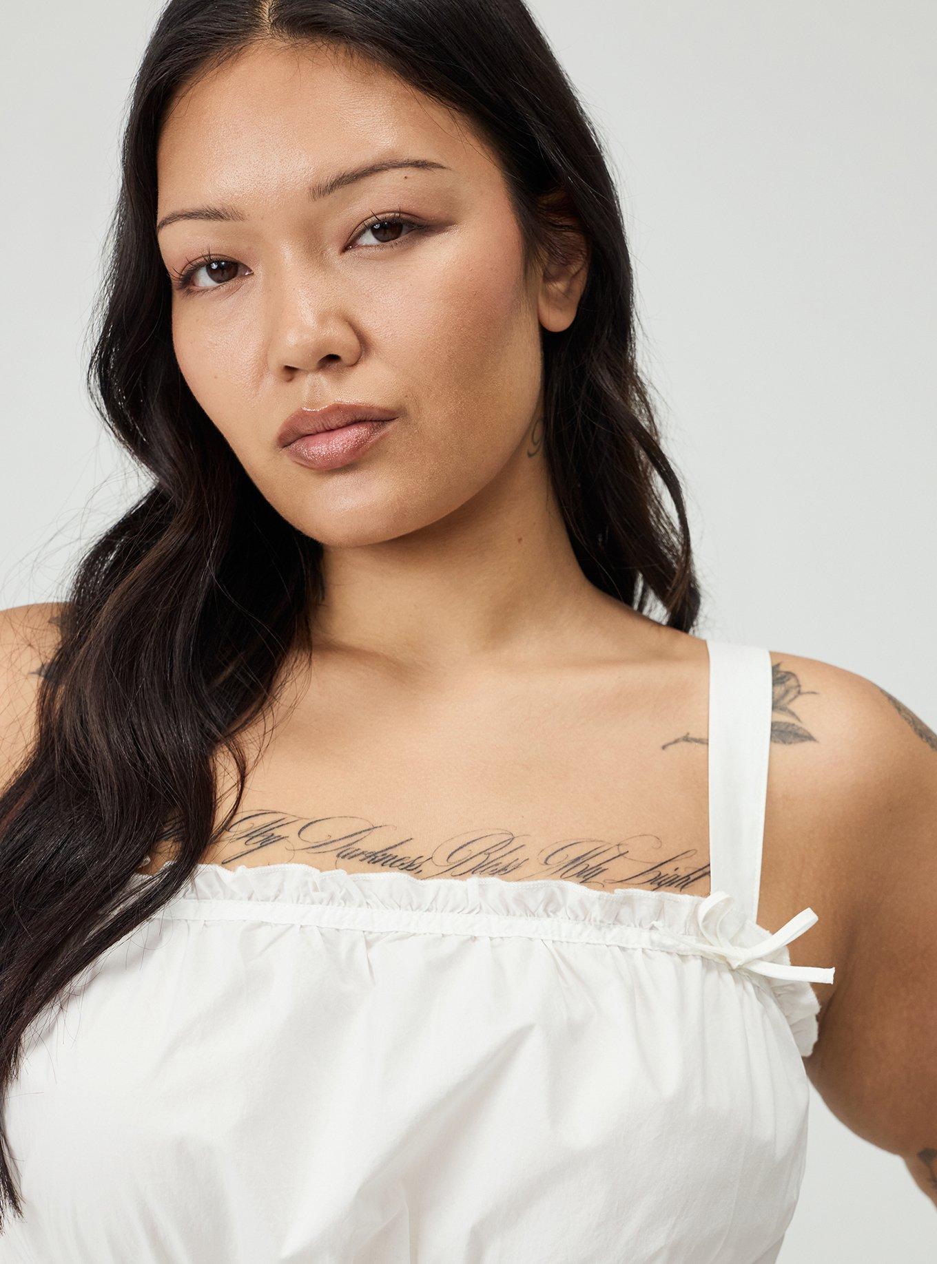 Plus Size Poplin Mini Dress, CLOUD DANCER, alternate