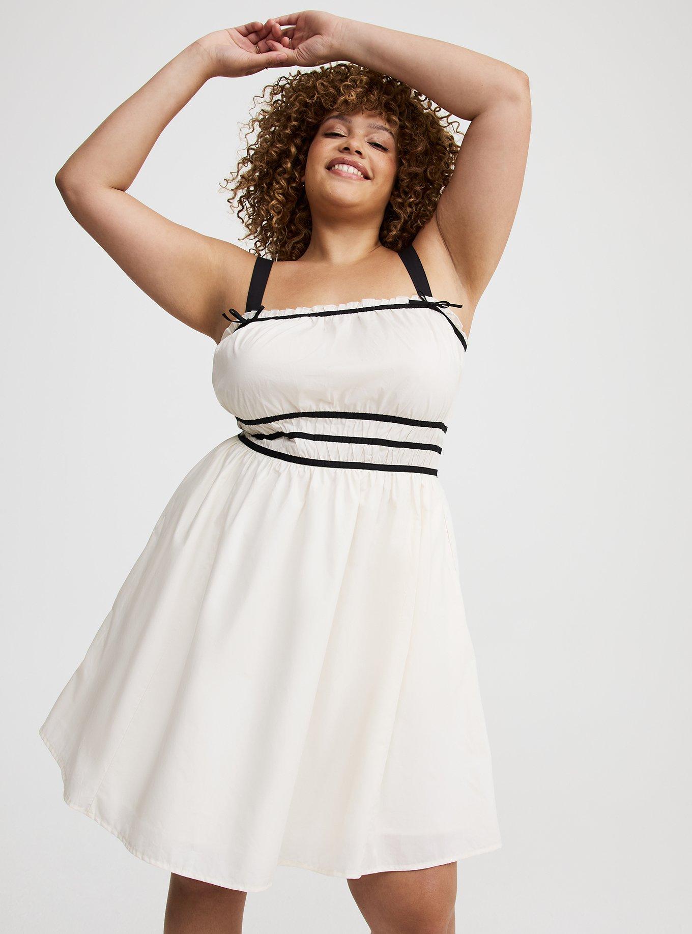 Mini Poplin Side-Cutout Dress