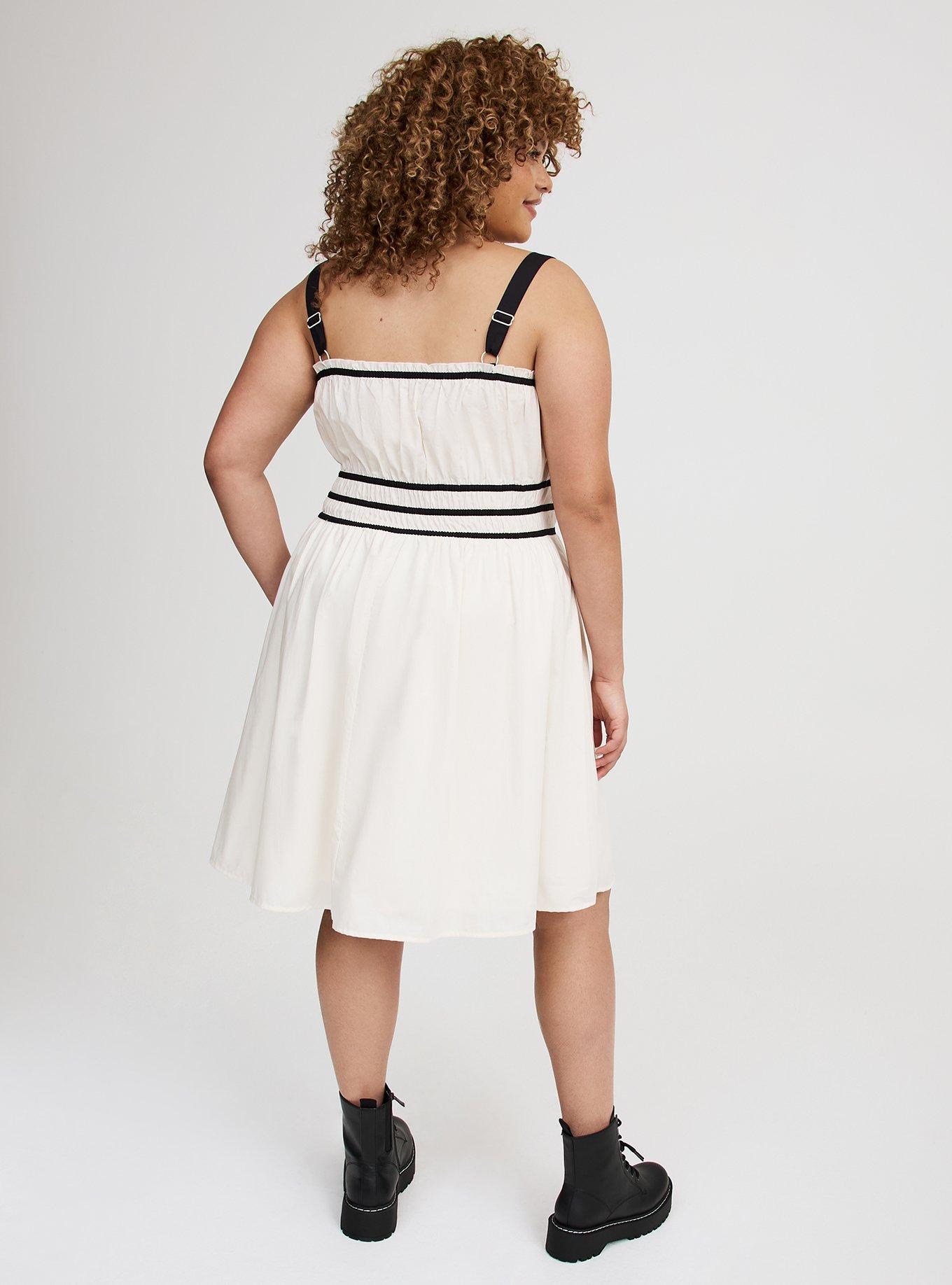 Mini Poplin Side-Cutout Dress