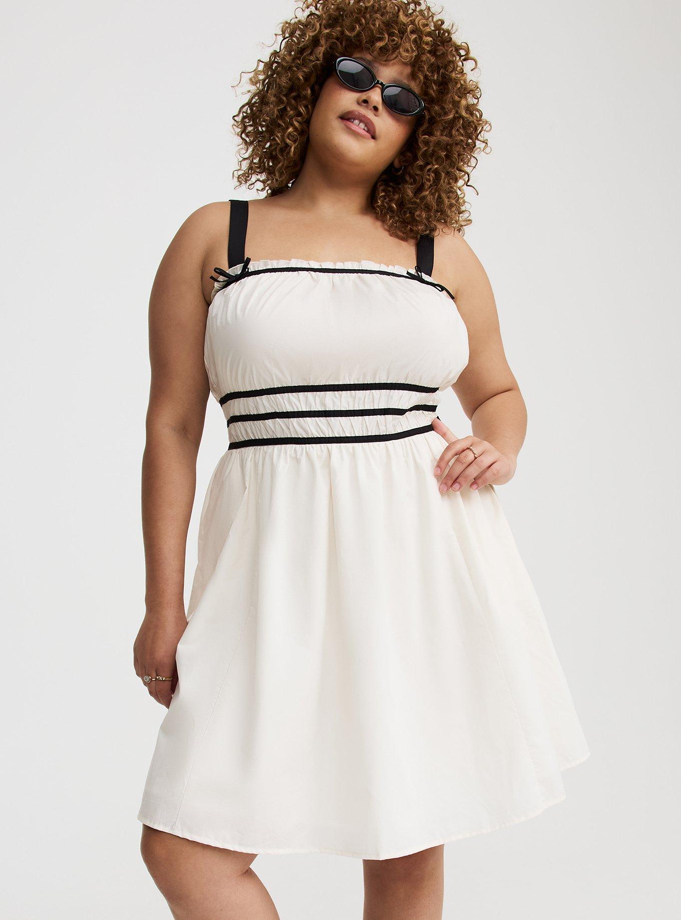 Mini Poplin Side-Cutout Dress