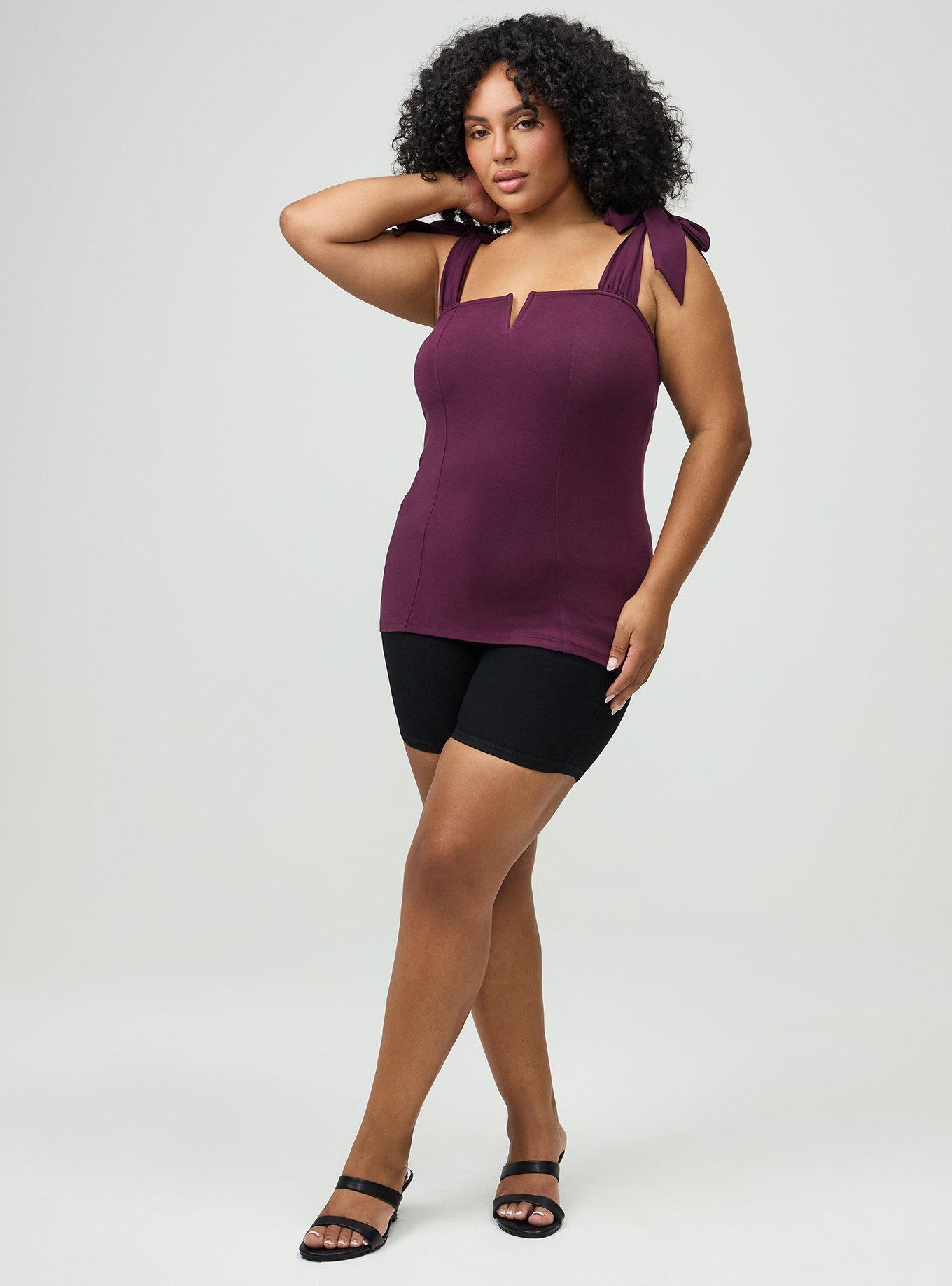 Foxy Tie Strap Corset Tank, POTENT PURPLE, alternate